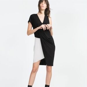 Zara Black and White Asymmetrical Dress